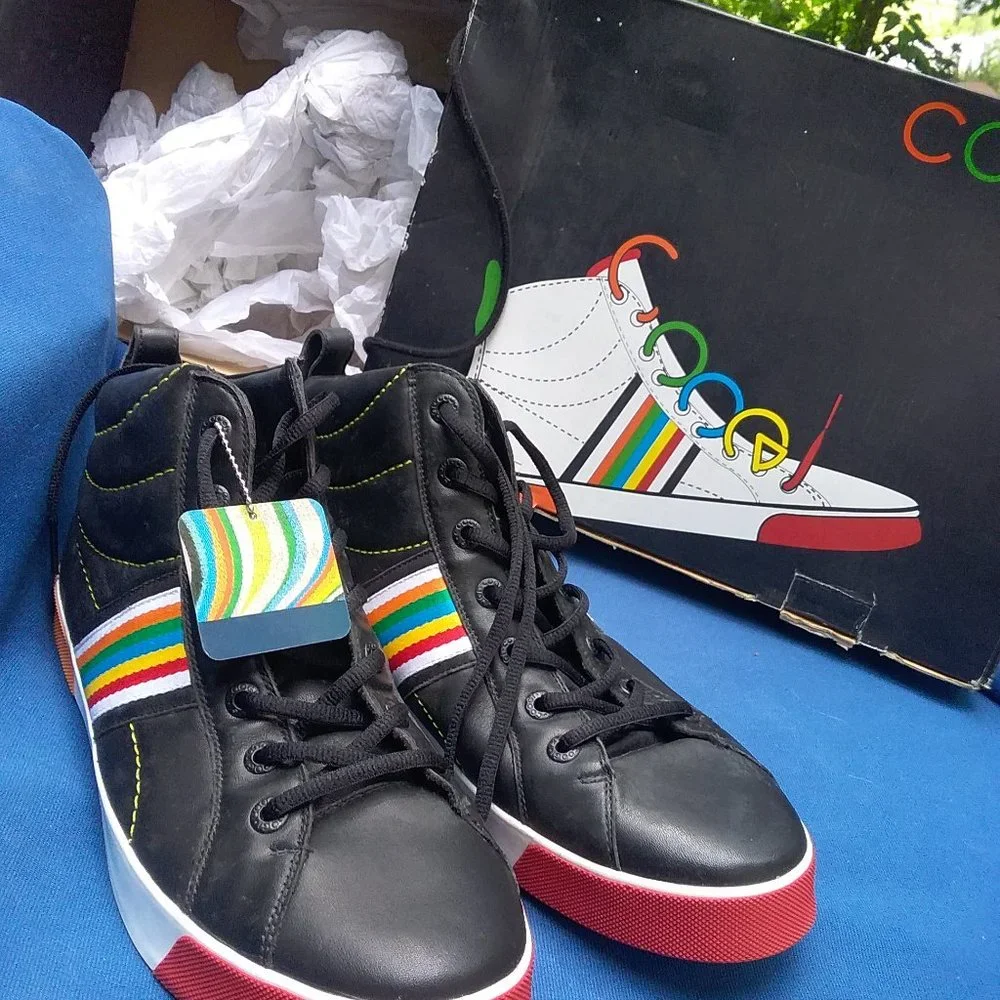 Coogi High Top Sneakers Mens 9.5 Black Leather Streetwear Strap Casual Shoes Coogi high top mens - Gem main image 4